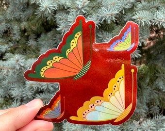Butterflies holographic vinyl sticker