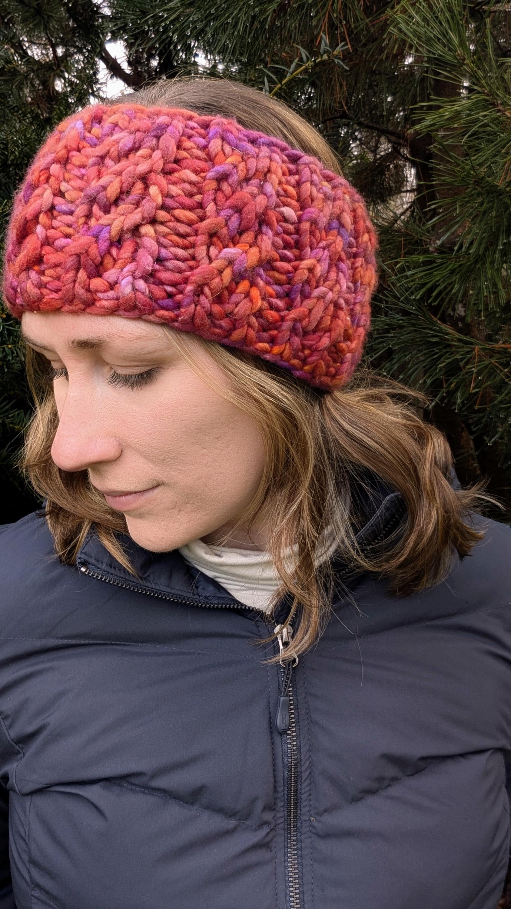 Hand Knit Women\'s Ear Warmer Headband Merino Wool Floral Crochet Headband/ Earwarmer. – Himalayan Artwear main image 4