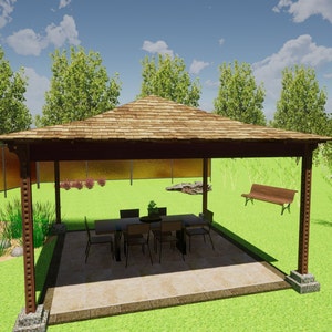 Gazebo Plans, Pavilion Plans, Pergola Plans, Design Plans, DIY Plans, Patio Plans, 3D Designs, Garden Pavilion, Outdoor shelter plans