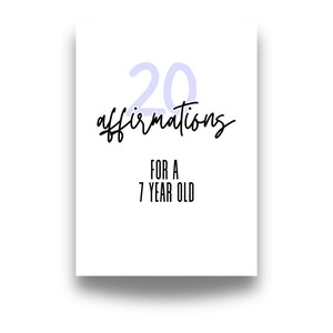 20 Afirmações Positivas para Crianças de 7 Anos | Cartões de Afirmação para Crianças para Imprimir | Aumente a Confiança e a Autoestima