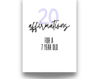 20 Positive Affirmations for 7-Year-Olds | Printable Kids Affirmation Cards | Boost Confidence & Self-Esteem