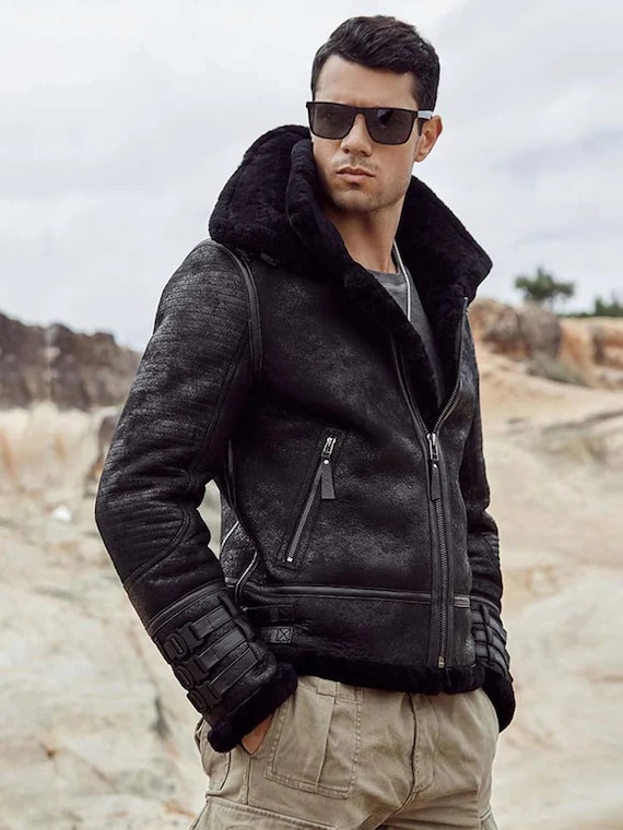 Men's lamb deals shearling coat