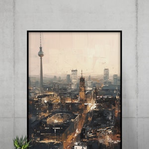 ART PRINT Abstract Berlin - Vintage Poster, Abstract Wall Art, Oil Painting, Boho Wall Art, Digital Wall Art, Travel Poster, Living Room Art