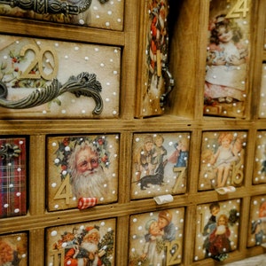 Custom Advent Calendar House With Drawers photo Props Vintage Holiday Custom Advent Calendar House With Drawers photo Props Vintage Holiday