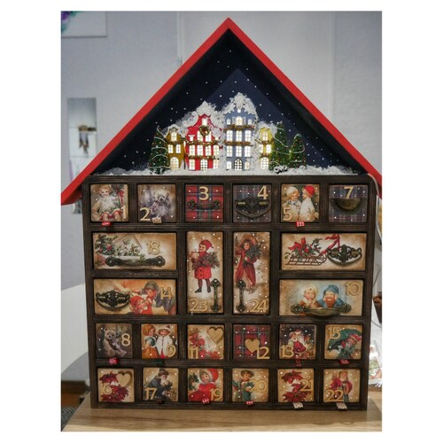 Advent Calendar Woodadvent Calendar Vintage - Etsy