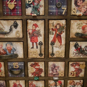 Advent Calendar Wood advent Calendar Vintage Christmas handmade Advent Advent Calendar Wood advent Calendar Vintage Christmas handmade Advent