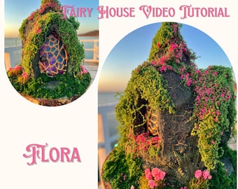 Fairy House Class Online, Miniature Fairy Garden Workshop, Glowing Cottage, Fantasy Course Video Flora