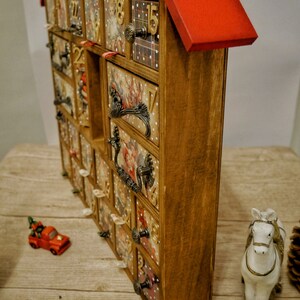 Custom Advent Calendar House With Drawers photo Props Vintage Holiday Custom Advent Calendar House With Drawers photo Props Vintage Holiday