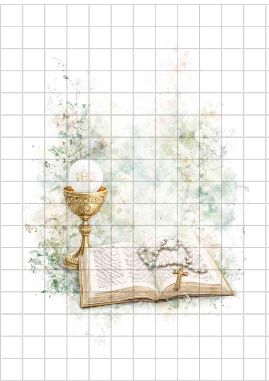 First Holy Communion Digital Graphics Religious Printable A4 Images SET ...