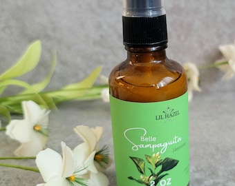 Belle- Sampaguita scent (Jasmine), Room & Linen Spray, 2 OZ glass amber bottle, Fine Mist, Best Seller scent, Floral