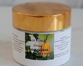 Lotion, Islands-7641, Sampaguita & Ylang Ylang, 2 oz, plastic container with gold top