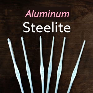 Vintage In-line USA Susan Bates Steelite ALUMINUM szydełko ~ Zdezynfekowane!