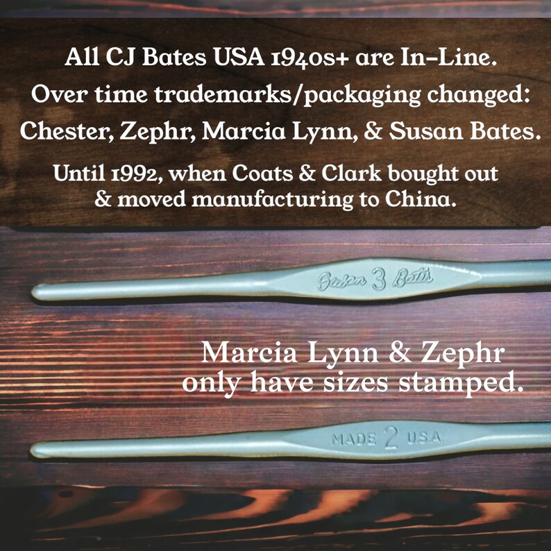 Vintage Inline USA Susan Bates Steelite Aluminum/quicksilver Crochet