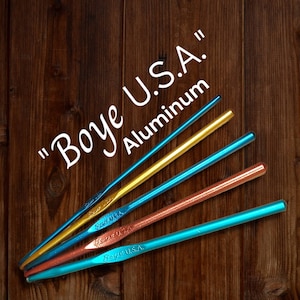 Boye USA* Vintage Aluminum Crochet Hooks ~ Pre-Loved Excellent Condition! Made in the USA ~ Sanitized!