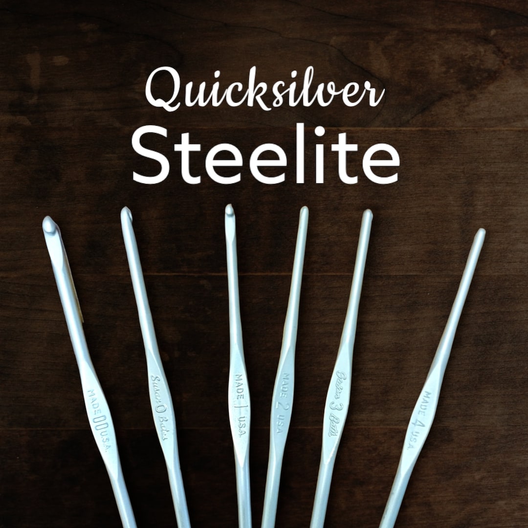 Vintage Inline USA Susan Bates Steelite ALUMINUM/QUICKSILVER Crochet