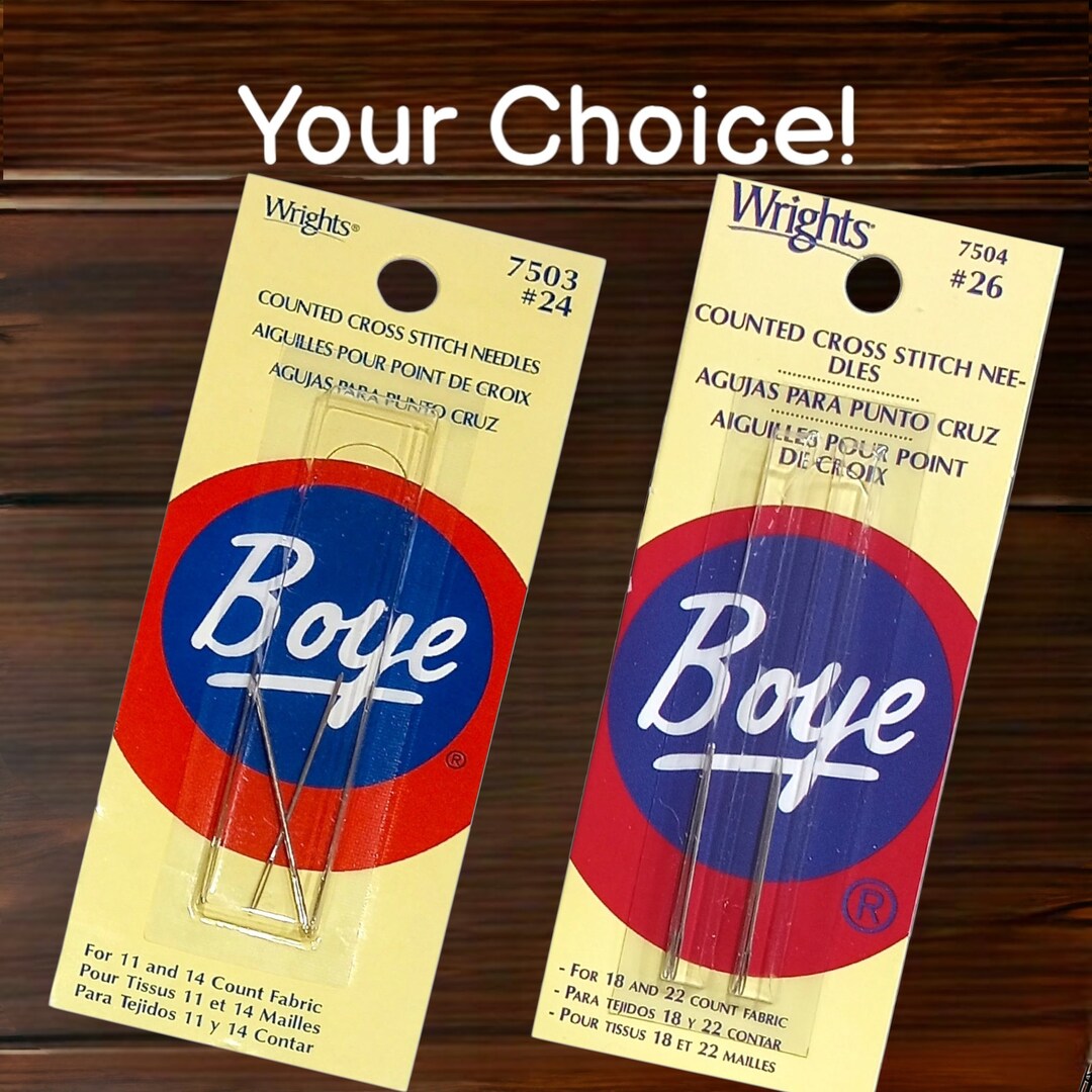 Boye Wrights Hand Sewing Needles 24 or 26 Counted Cross Stitch/beading Embroidery/quilting NOS