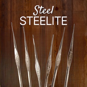 Vintage In-line USA Bates Steelite Crochet Hook: Susan, Marcia Lynn lub Zephyr ~ Używany ~ Zdezynfekowany! FV