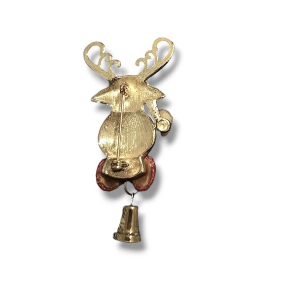 Large Vtg Christmas Reindeer Pin/Pendant /Ornamen… - image 4
