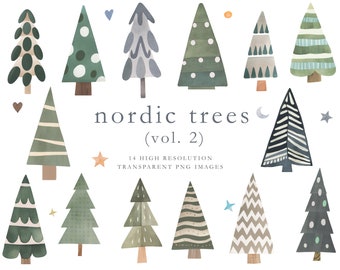 Simple Christmas tree, watercolor clipart, tree shapes, clipart, watercolor, simple trees, nordic tree, Christmas watercolor, DOWNLOAD