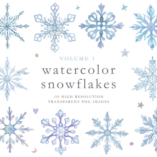 Watercolor snowflakes, snowflake clipart, ornate snowflakes, blue, teal, ice, winter clipart, christmas, snow png, snow flakes, DOWNLOAD