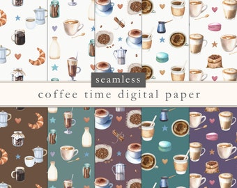 Coffee Seamless Digital Paper Coffee Background Coffee - Etsy