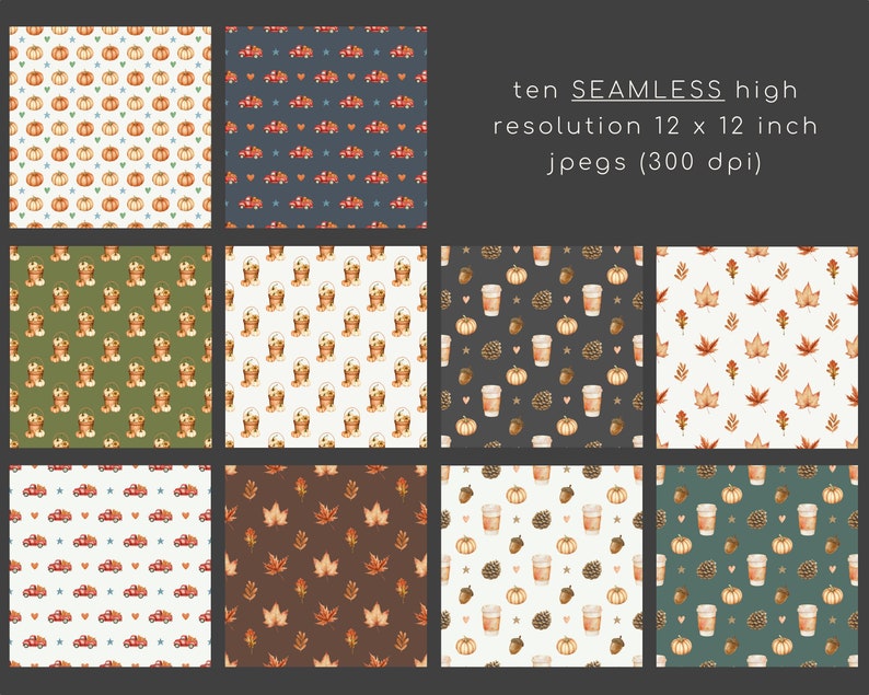 Fall Digital Paper Fall Scrapbook Paper Autumn Digital - Etsy