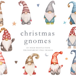 Kerstkabouters clipart, santa gnome, tuinkabouter, clipart, digitale afbeeldingen, aquarel santa, aquarel gnome, kerstmis, Kerstmis, DOWNLOAD