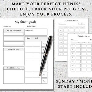Fitness Planner Bundle: Workout Tracker, Health & Weight Loss (PDF) image 3