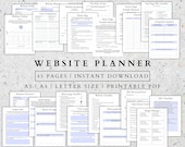 Printable Website Planner: Online Business Branding Guide (A5, A4, Letter Size)