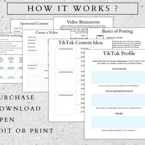 May include: A printable worksheet with tips for creating and posting videos on TikTok. The worksheet includes sections for brainstorming video ideas, creating a video, and building a TikTok profile.