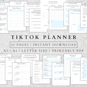 TikTok Planner: Social Media Tracker, Marketing Trends (Printable PDF)