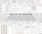 Printable Blog Planner: Website Content, Monthly Schedule (PDF Download)