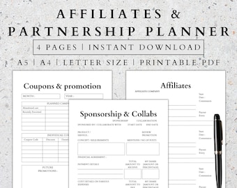 Planerare för affiliate-marknadsföring: Kampanj- och partnerskapsspårare (digital nedladdning)