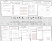 TikTok Planner: Social Media Tracker, Marketing Trends (Printable PDF)