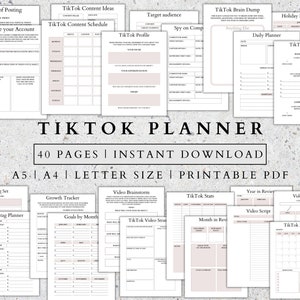 Digital TikTok Planner Social Media Tracker TikTok Marketing Trends Plan TikTok Tracker Printable Business Planner Digital Content Planner