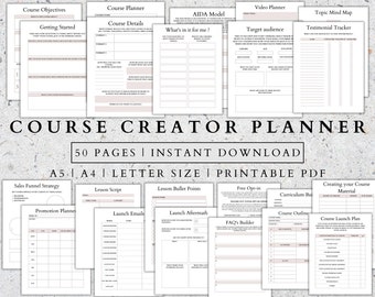 Printable Course Creator Planner: Coaching Kit (A4, A5, US Letter) (PDF)