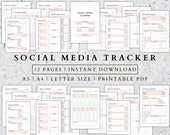 Social Media Planner Printable: Marketing, Content, Follower Tracker (A5 A4)