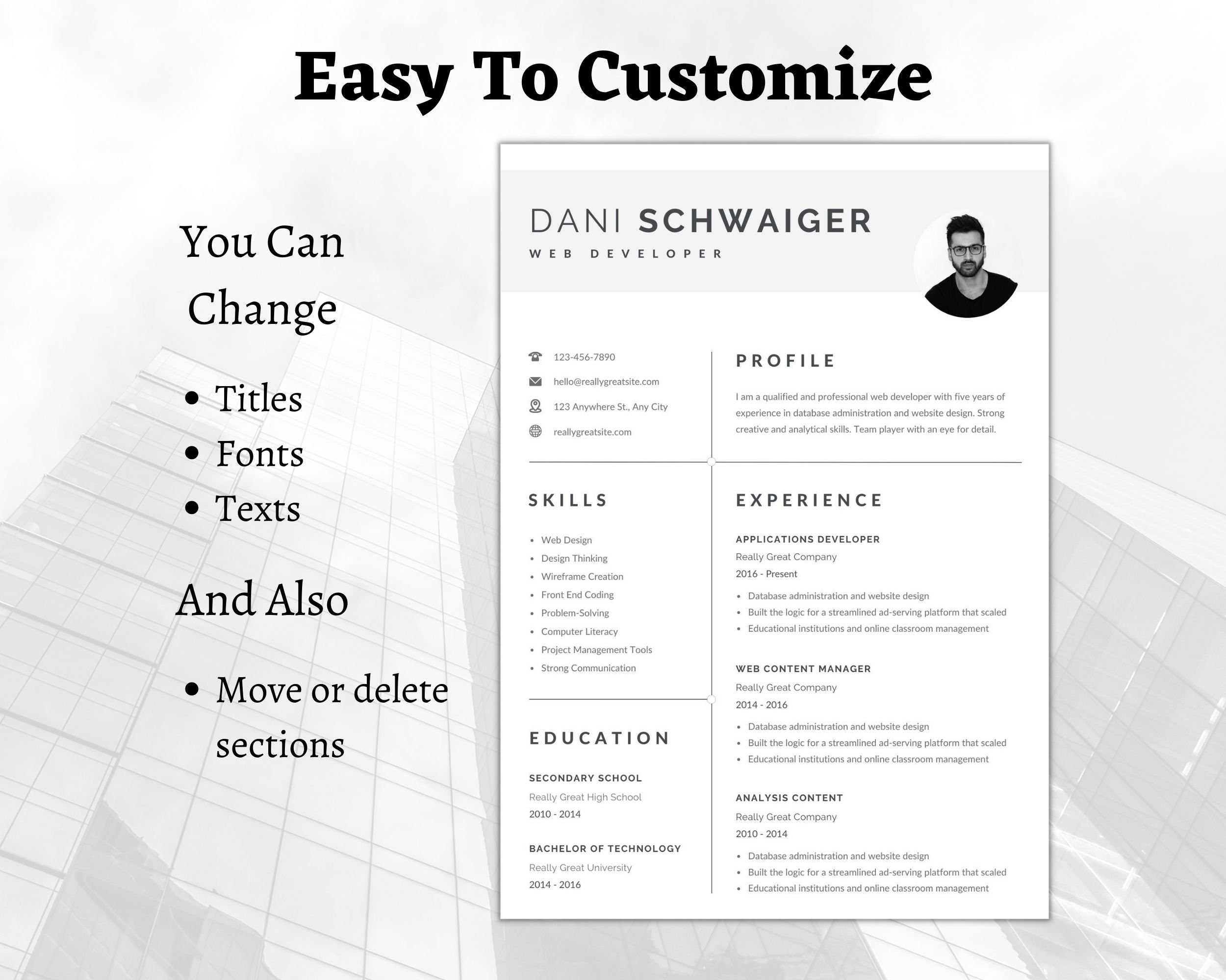 CV Resume Template Word, Professional Resume Template, CV Template CV Resume Template Word, Professional Resume Template, CV Template