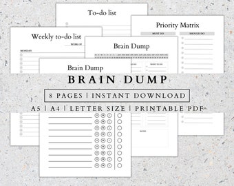 Brain Dump Journal Printable: Productivity & Thought Organizer (PDF)