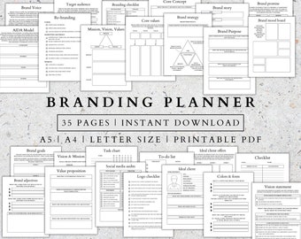 Branding Planner Binder: Business Strategy Sheets (PDF)