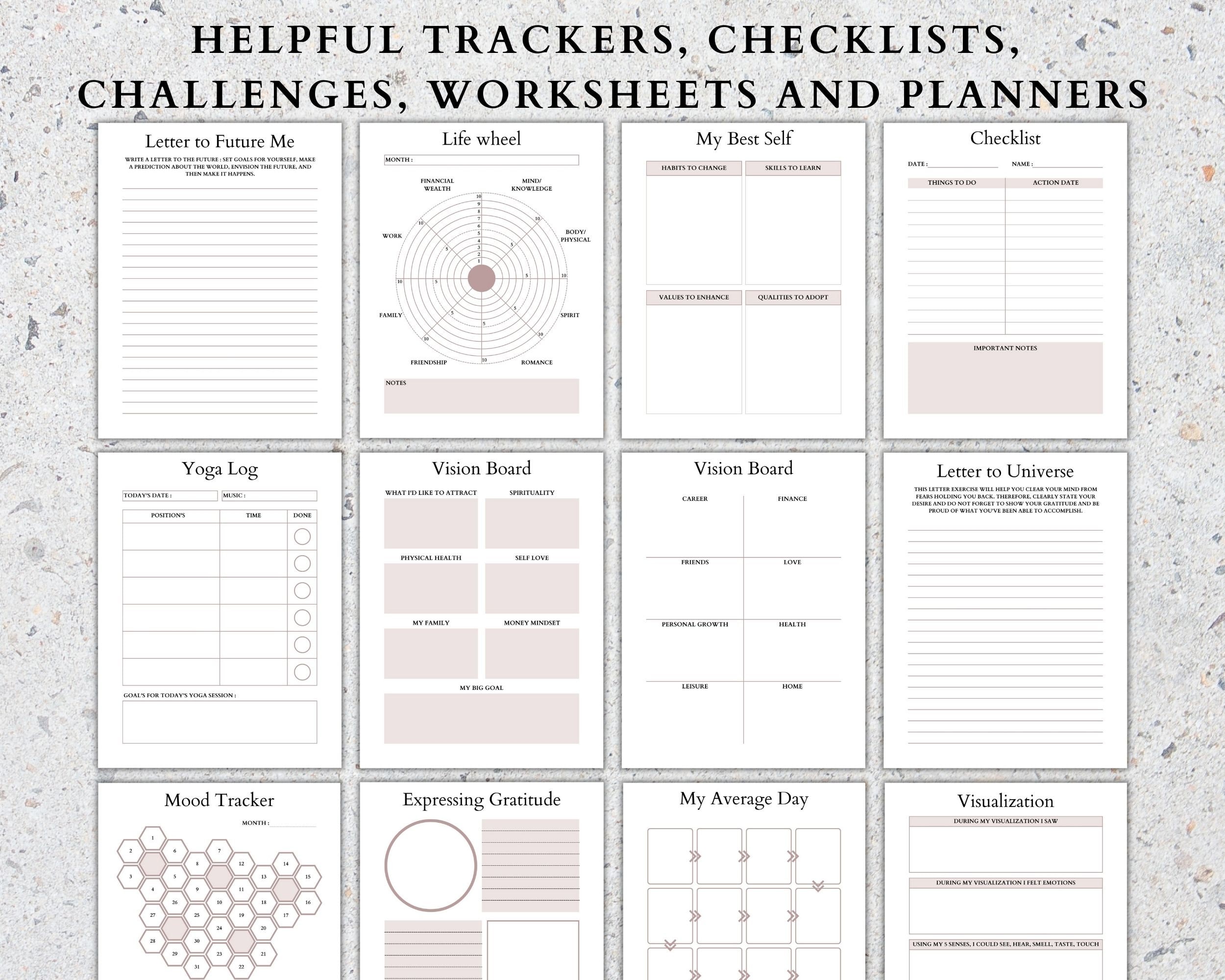 Vision Board Digital Printable Journaling Pages Mental Health Etsy