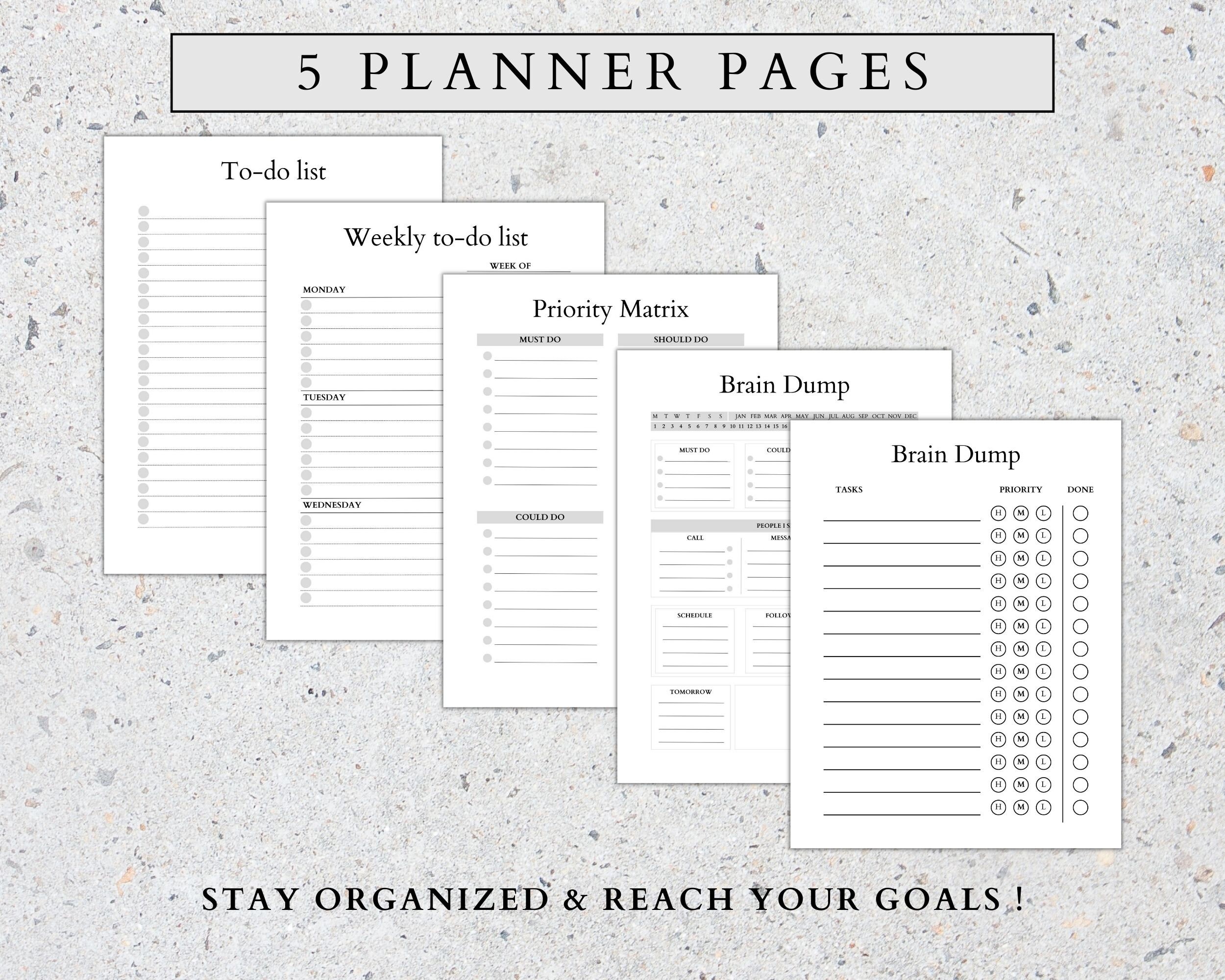 Brain Dump Journal Printable: Productivity & Thought Organizer (PDF) - Etsy