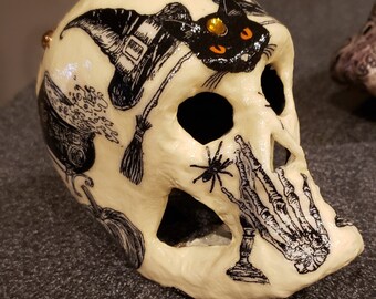 Halloween-skalle, häxig