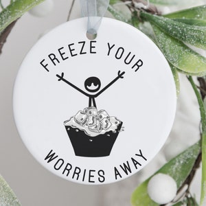 CUSTOM Name COLD PLUNGE Ornament, frieren Sie Ihre Sorgen weg Polar Tauch Ornament, Wim Hof Atem Arbeit Ornament, Eisbad Geschenk, kaltes Wasser