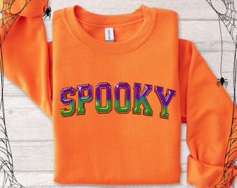 SPOOKY IRIDESCENT HALLOWEEN sweatshirt, Spooky season shirt, halloween sweater, Pumpkin season sweatshirt, halloween crewneck,halloween gift