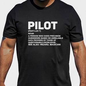 DEFINITION of PILOT t shirt, AVIATOR t shirt, Funny Pilot gift, Airplane tee, Pilot Christmas gift, Pilot training Black t shirt