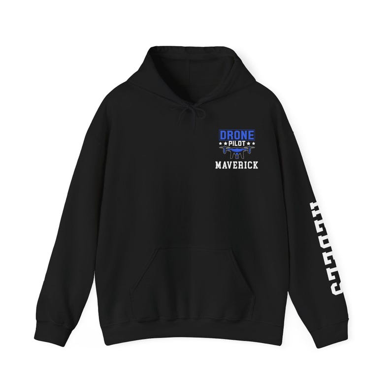 CUSTOM NAME Drone Pilot Unisex Heavy Blend Hoodie - Perfect Gift for Drone Enthusiasts, Casual Wear, Travel, Birthdays, Christmas gift image 3