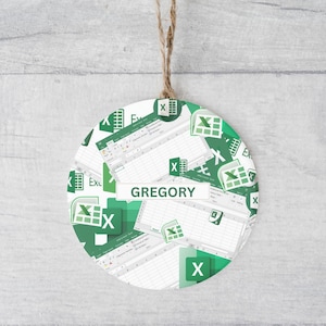 CUSTOM Accountant ornament, custom excel spread sheet gift for CPA, gift for accountant, accountant Christmas gift, CPA name oranament gift