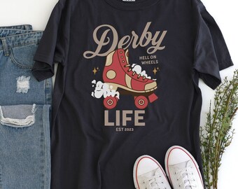 DERBY LIFE SHIRT, Roller Derby Girl Geschenk, Derby Mom, Rollschuhlaufen, passende Team-T-Shirts, Roller Girls, Roller Derby League, Rollschuh