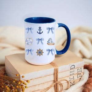 Fisherman Aesthetic CUSTOM NAME Coffee Mug , Fish Cup, Nautical Tea Cup, Ocean Theme Ceramic Mug, Seaside Drinkware, Coastal Kitchen Decor